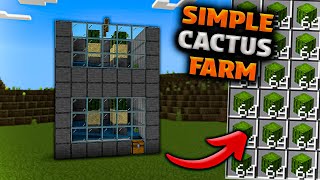 Easy 121 Cactus Farm in Minecraft Bedrock MCPEXboxPSSwitchPC [upl. by Nylkaj]