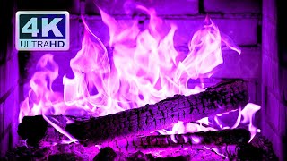 🔥 PURPLE FIREPLACE 4K Ultra HD Halloween Ambience [upl. by Sedgewake]