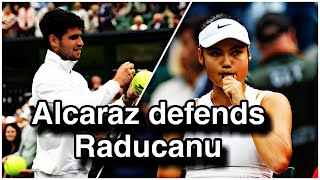 Carlos Alcaraz shares opinion on Emma Raducanu over Andy Murray mixed dubs drama alcaraz [upl. by Fesoy]