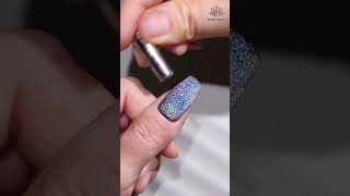 Holo magnetic gel nailart fashion nails shortsyoutube [upl. by Rainger94]