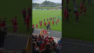 Portadown and Ballymena Utd players walk out ahead of the match 🔴⚪️PortadownFC Football Ballymena [upl. by Labinnah]