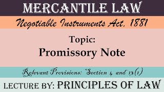 Promissory Note  Lecture by Principles Of Law [upl. by Arica825]