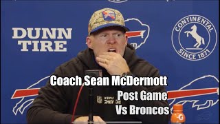 Coach Sean McDermott Post Game Vs Broncos Condensed Interview Buffalo Bills Football [upl. by Heda]