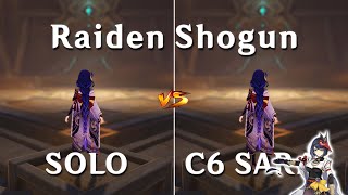 Raiden with C6 Sara vs without Sara  how much the difference DMG Comparison [upl. by Thia334]