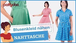 Perfekte Nahttaschen nähen amp Anleitung für Blusenkleid mit Tellerrock [upl. by Garrick]