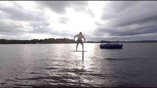 Hydrofoil BUNGEE LAUNCH and pumping homebuilt foil [upl. by Thalia]