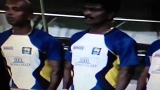 Srilankan cricketers singing the national anthem [upl. by Nyrahs997]