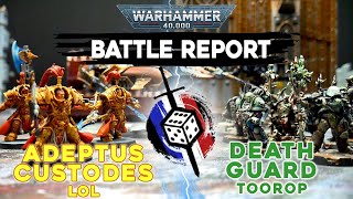 RAPPORT DE BATAILLE WARHAMMER 40000  Custodes VS Death Guard [upl. by Borries]