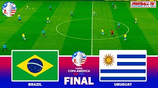 Brazil vs Uruguay  Final Copa America  Full Match All Goals 2024  eFootball PES Gameplay PC [upl. by Margaret]