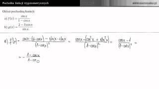 Pochodne funkcji trygonometrycznych  zadanie 3 [upl. by Martella984]