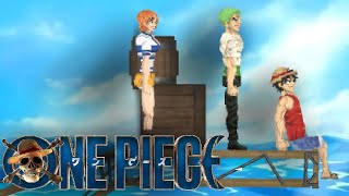 StrawHat Trio Pre Timeskip Luffy Zoro Nami One Piece  Melon Playground Sandbox Anime mod [upl. by Haskell]