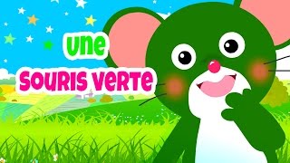 Une souris verte  comptine bébé  comptines pour bébé  comptines  chanson bébé  Dessin animé [upl. by Ralat]