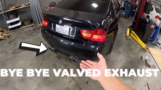 E90 M3 IS SILENT NOW WITH STOCK EXHAUST  2011 BMW M3 E90 Sedan Build abcgarage [upl. by Derdle553]