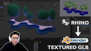 Rhino to Blender Workflow  exporting 3D model in GLB  GLTF with texture by Evan Wu [upl. by Etnahc]