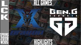 KZ vs GEN Highlights ALL GAMES  LCK Spring 2019 Week 3 Day 5  KingZone DragonX vs Gen G [upl. by Eilasor]