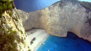 Shipwreck Beach Navagio on Zakynthos island Greece HD video [upl. by Housen]