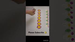 Satisfying Border Rangoli Design Part2 shorts ytshorts borderrangoli [upl. by Puttergill]