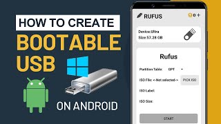 MakeCreate a Windows Bootable USB on Android Phone without PC [upl. by Anillek]