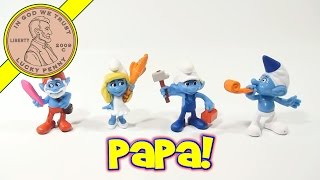 Papa 1 Smurfette 2 Handy 3 Party 4  Smurfs 2 Movie  2013 McDonalds Happy Meal Toy Review [upl. by Charters]