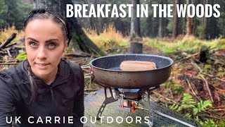 QUICK CATCH UP amp BREAKFAST IN THE WOODS  UK WILD CAMPING LOCATIONS [upl. by Yewed]