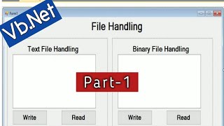 File Handling in Vbnet Part 1  in hindi [upl. by Ardnod395]