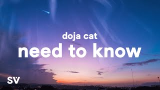 Doja Cat  Need To Know Lyrics quotyoure exciting boy come find mequot [upl. by Jaffe]