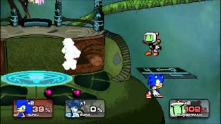 Super Smash Flash 2 v09  Sonic VS Sora Link amp Bomberman [upl. by Yarvis]