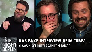 Klaas und Schmitti pranken Jakob mit falschem Interview  Late Night Berlin  ProSieben [upl. by Tillo]