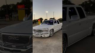 8 Speaker Roof Rack on the Dropped GMC Sierra Crew Cab crewcab gmcsierra gmc caraudio speaker [upl. by Aicilaanna]