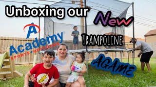 TRAMPOLINE UNBOXING AND ASSEMBLY BY AGAME AND ACADEMY [upl. by Adnwahsor]