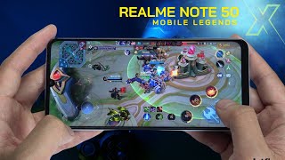 realme Note 50 Mobile Legends Gaming test MLBB  Unisoc Tiger T612 90Hz Display [upl. by Thorny]