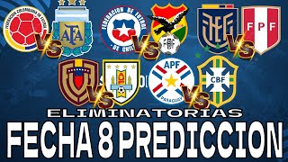 PREDICCION FECHA 8 ELIMINATORIAS 2026 [upl. by Arikahc]