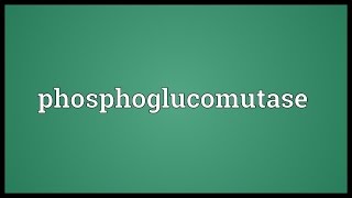 Phosphoglucomutase Meaning [upl. by Ellie]