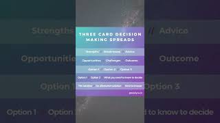 3Card Tarot Spreads for Decision Making [upl. by Sinnod941]