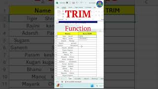 Trim function in excel 😳 excel excelskills [upl. by Introk]