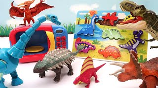 Lost Dinosaurs Dinosaur Wooden Puzzle In Jurassic Park TRex Triceratops Pteranodon Toys [upl. by Cassell277]