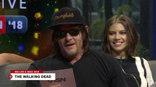 The Walking Dead Cast Do Their Best Negan Impressions  Comic Con 2018 [upl. by Neelyar]