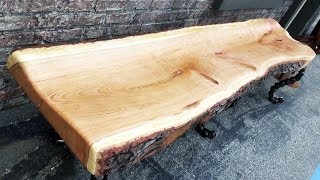 How To DIY Outdoor Bench From Black Cherry Wood [upl. by Lezirg]