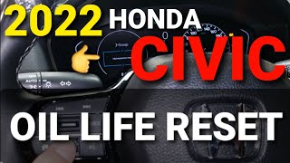 2022 HONDA CIVIC HOW TO RESET OIL LIFE OR MAINTENANCE MINDER [upl. by Lletnohs]