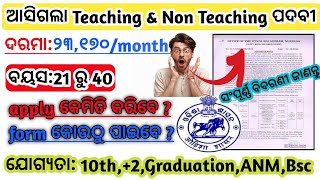 panchayat office Recruitment 2024Utkal balasram nupada RecruitmentTeaching Non Teaching Vacancy [upl. by Oeht913]