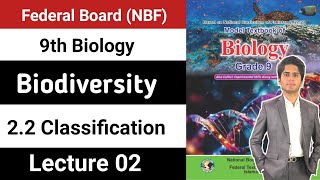 Classification  Chap 2 Biodiversity  Class 9 Biology NBF Federal Board 2024 NEW BOOK [upl. by Ailsun]