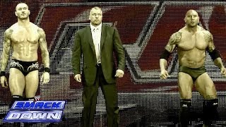 Evolution reunites to humble The Shield on Raw SmackDown April 18 2014 [upl. by Suivatnad]