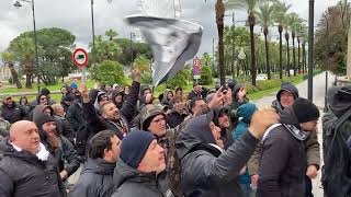 Gli ultras del Cesena a Olbia in visita alla squadra [upl. by Eahcim424]