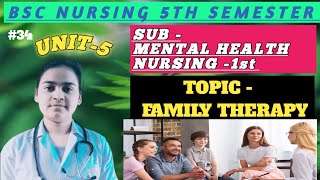 FAMILY THERAPY MENTAL HEALTH NURSING1ST BSC NURSING 5TH SEMESTER [upl. by Assira]