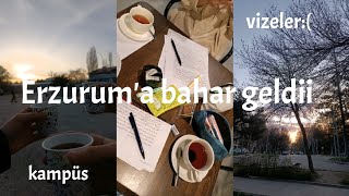 erzuruma bahar geldi  kampüs vize haftası kütüphane sohbetler vlog youtube [upl. by Emyaj]