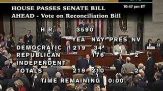 House Passes Senate Health Care Bill [upl. by Lekram228]