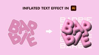 Inflated text effect for beginners  2D to 3D  Adobe Illustrator Tutorial [upl. by Maryanne]