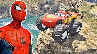 HOMEM ARANHA COM CARROS MONSTER TRUCK DESAFIO DE CARROS COM SPIDERMAN  IR GAMES [upl. by Navarro]