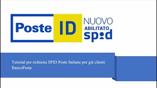 Richiedere SPID su Poste Italiane Tutorial facile e veloce possessori BancoPosta [upl. by Yllime827]