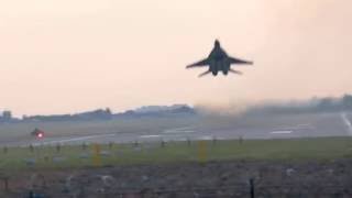 Air Show Radom 2015 kpt Adrian Rojek Start Mig29 vertical takeoff [upl. by Aihsekyw420]